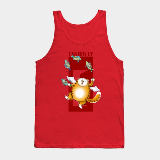 Fishday! Happy Kitty Tank Top by ROSHARTWORK